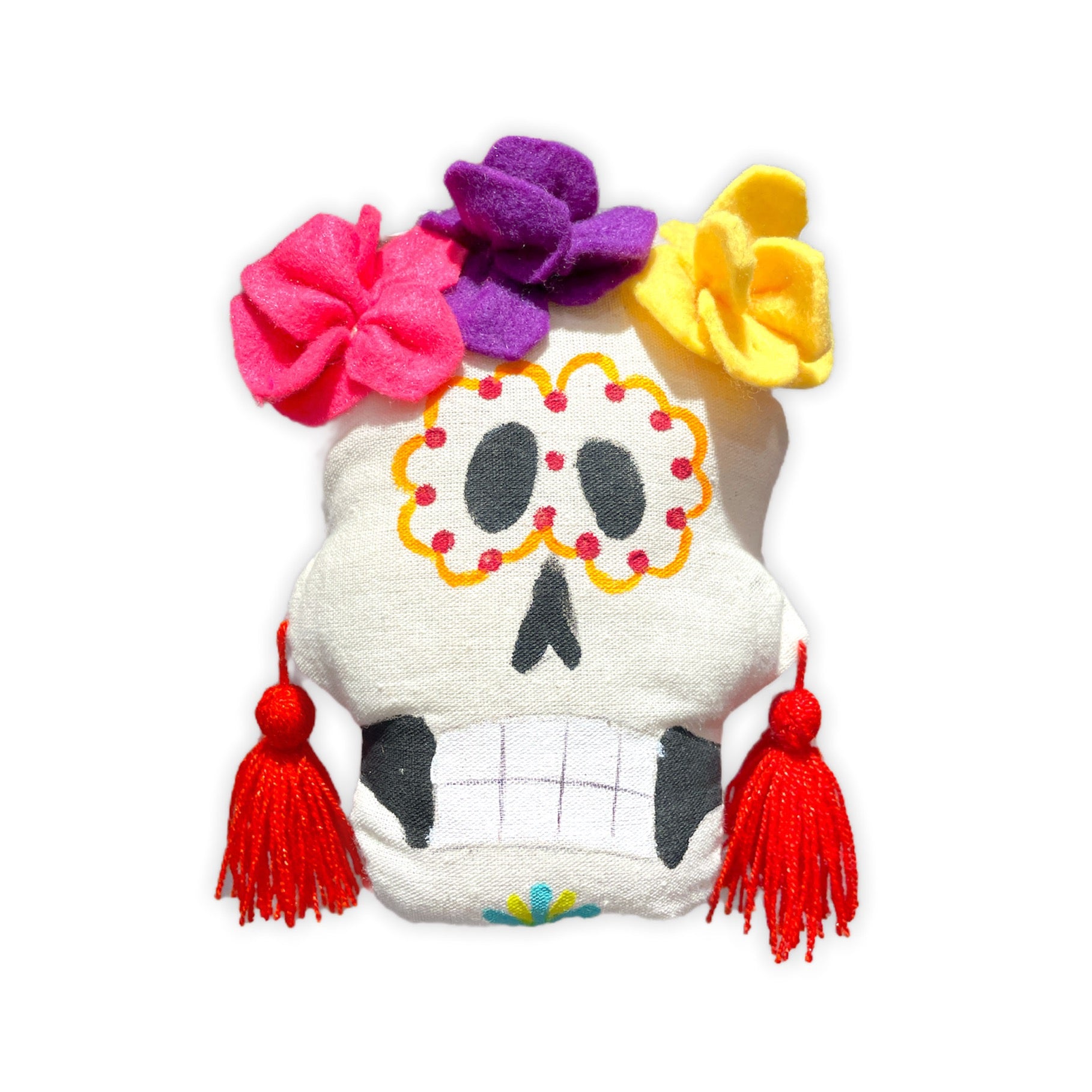 Pompón Calavera Flores