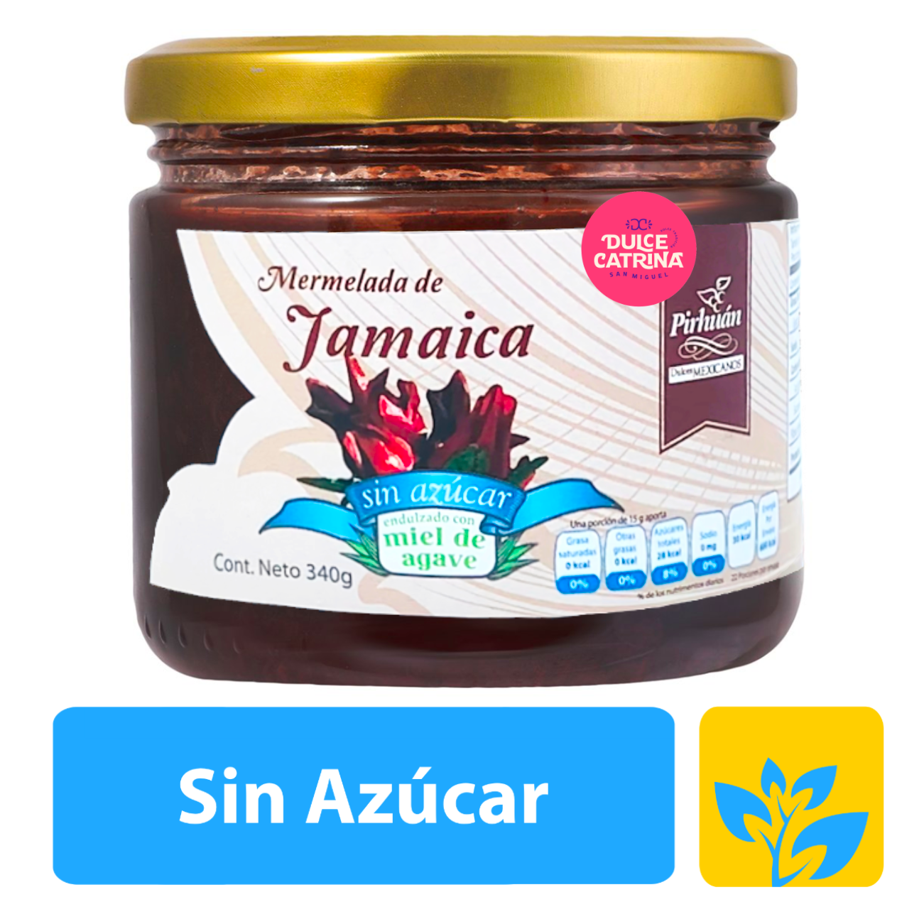 Mermelada Sin Azúcar Jamaica Pirhuán 340g