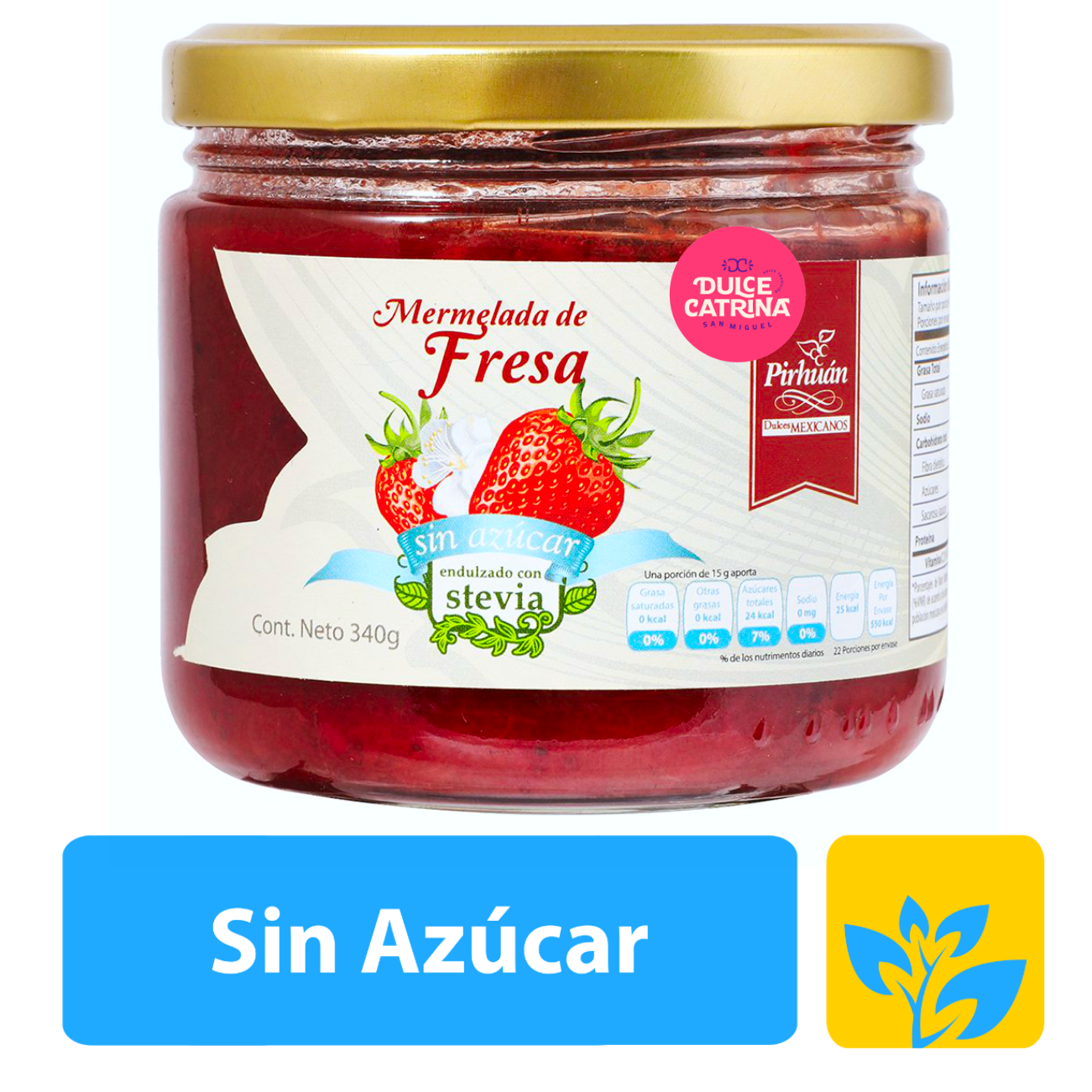 Mermelada Sin Azúcar Fresa Pirhuán 340g