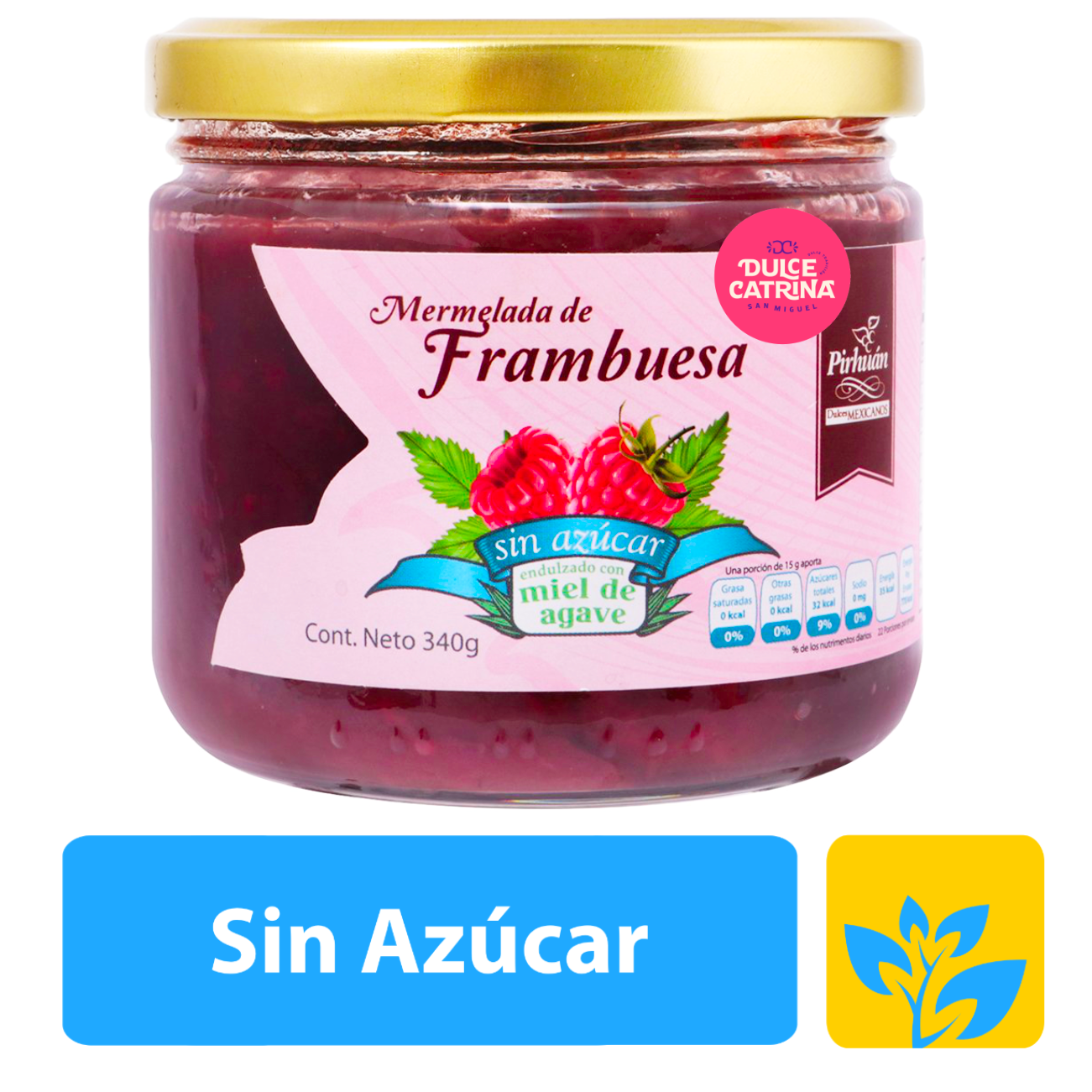 Mermelada Sin Azúcar Frambuesa Pirhuán 340g